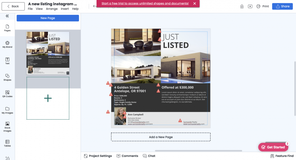 Screenshot of Marq's editor